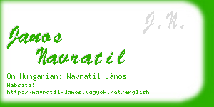 janos navratil business card